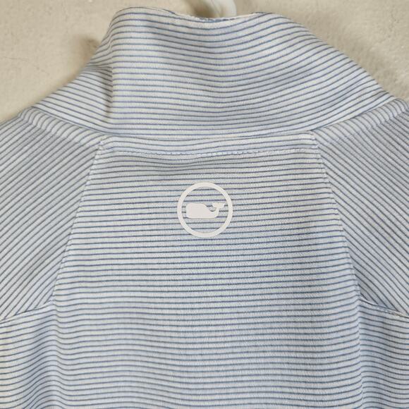Vineyard Vines On The Go Sankaty Quarter Zip Pullover Men's XL Blue Stripe Golf - Picture 4 of 7